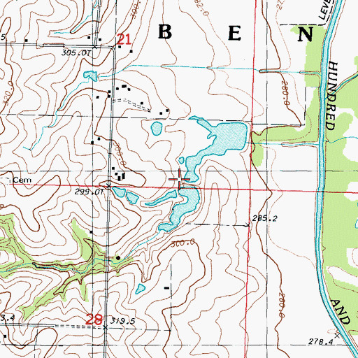 Topographic Map of Sybert Lake Dam - Upper, MO