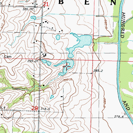 Topographic Map of Sybert Lake - Upper, MO