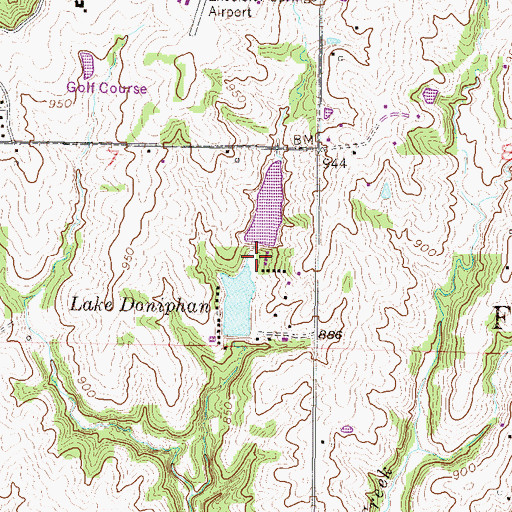 Topographic Map of Upper Doniphan Dam, MO