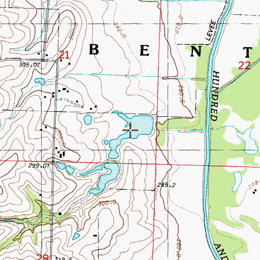 Topographic Map of Sybert Lake - Lower, MO
