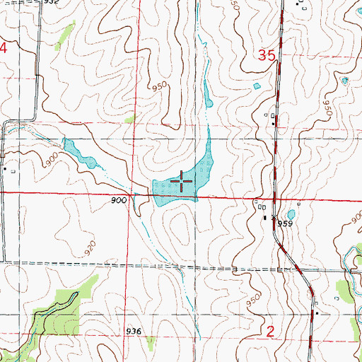 Topographic Map of Wakley Lake, MO