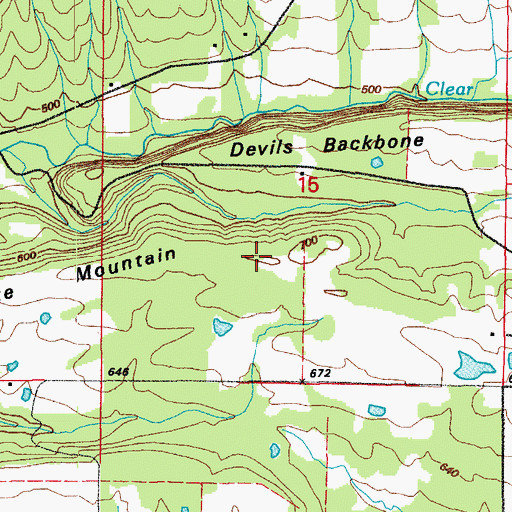 Topographic Map of Beckette Mountain, AR