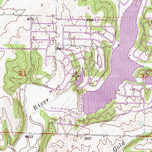 Topographic Map of Crystal Lakes Section 31 Dam, MO