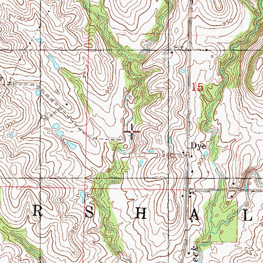 Topographic Map of Wilson Lake Dam, MO
