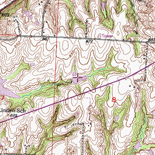 Topographic Map of Little Sni-A-Bar Watershed Structure Number 21 Dam, MO