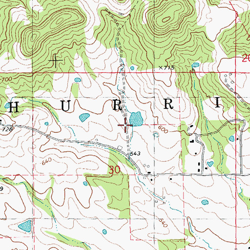 Topographic Map of Lost Creek Watershed Structure B-4 Dam, MO