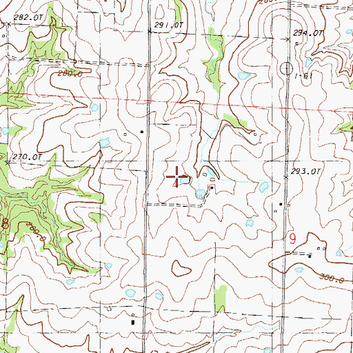 Topographic Map of Grindstone-Lost-Muddy Creek Watershed Dam F-32, MO