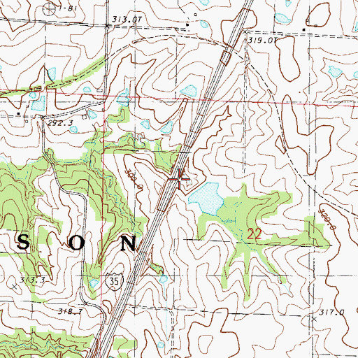Topographic Map of Grindstone-Lost Muddy Creek Watershed Dam F-30, MO