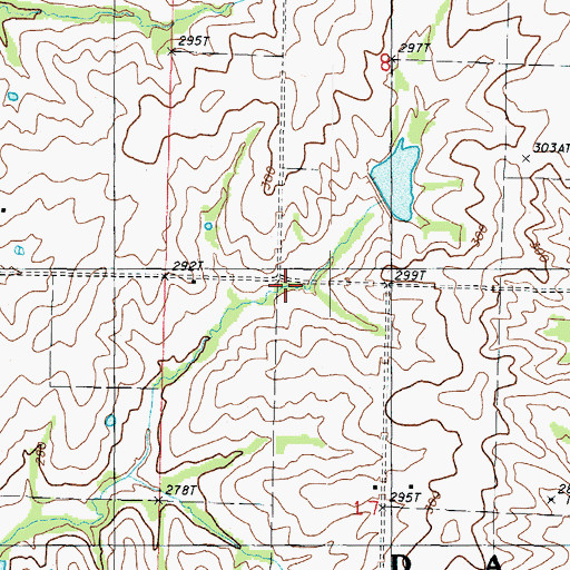 Topographic Map of Grindstone-Lost-Muddy Creek Watershed Dam D-22, MO