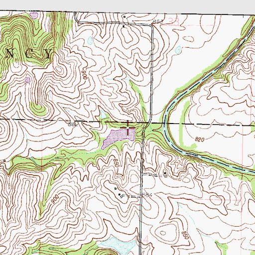 Topographic Map of Grant Lake Dam - North, MO