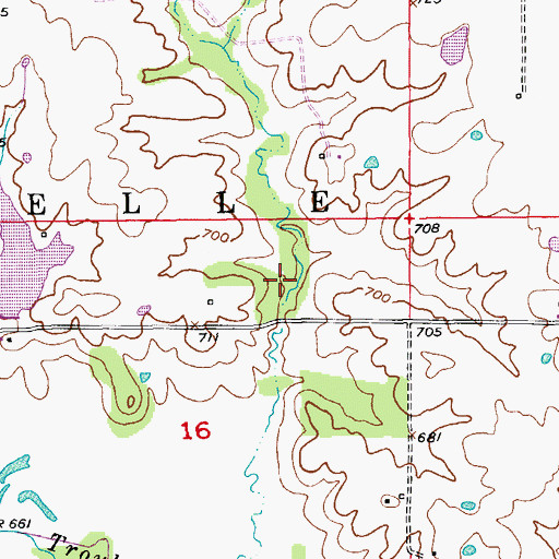 Topographic Map of Belleview Lake, MO