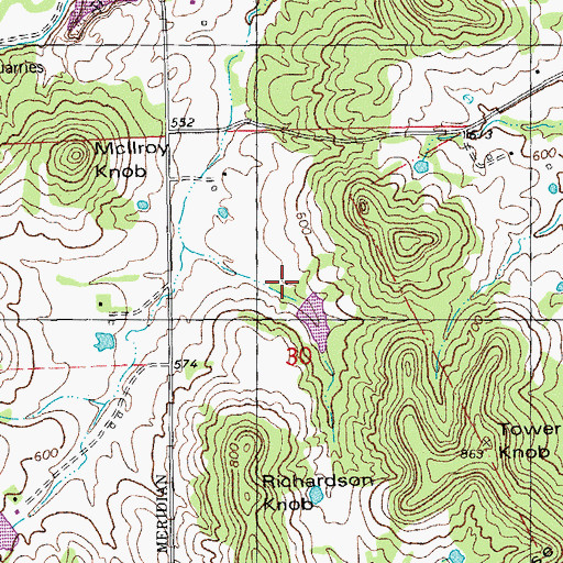 Topographic Map of Ripple Lake Dam, MO