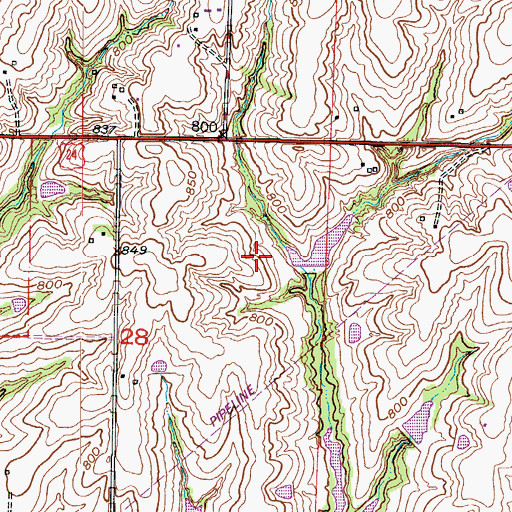 Topographic Map of Tabo Creek Watershed Structure E-21 Dam, MO