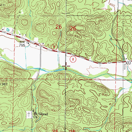 Topographic Map of Beech Creek, AR