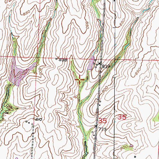 Topographic Map of Tabo Creek Watershed Dam Number E-35, MO