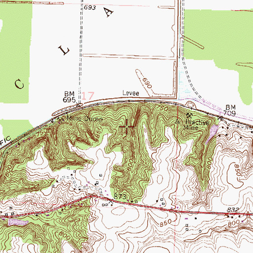 Topographic Map of Wellington-Napoleon Watershed Structure B-23 Dam, MO