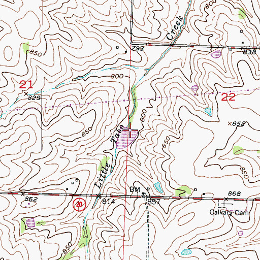 Topographic Map of Tabo Creek Watershed Structure E-41 Dam, MO