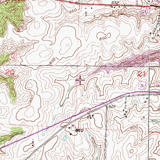 Topographic Map of Wellington-Napoleon Watershed Structure A-21a Dam, MO