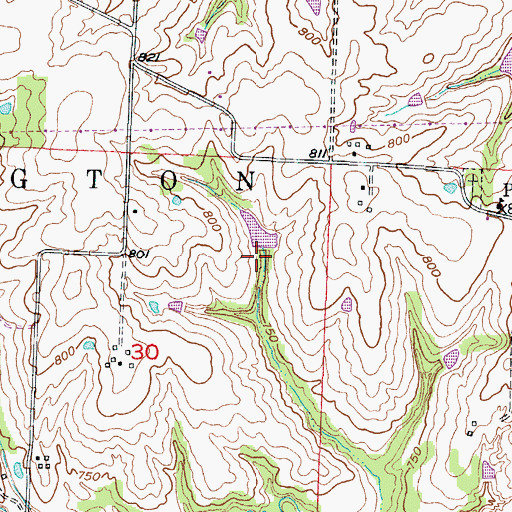 Topographic Map of Tabo Creek Watershed Structure B-24 Dam, MO