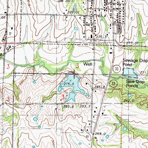 Topographic Map of Redman Lake Dam, MO