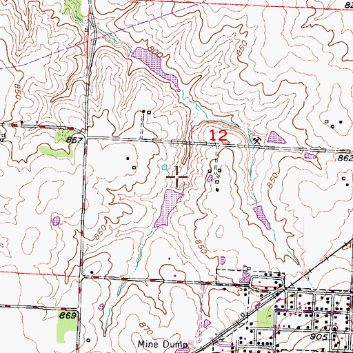 Topographic Map of Tabo Creek Watershed Structure B-28 Dam, MO
