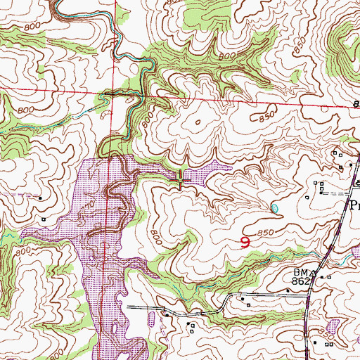 Topographic Map of Little Sni-A-Bar Watershed Structure Number 39 Dam, MO