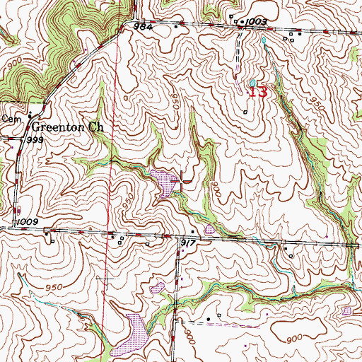 Topographic Map of Little Sni-A-Bar Watershed Structure Number 42 Dam, MO