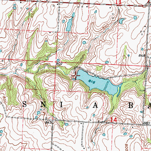 Topographic Map of Odessa Old Reservoir Dam, MO