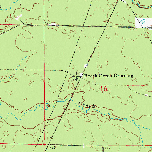 Topographic Map of Beech Creek Crossing, AR