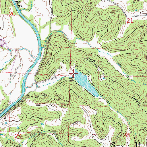 Topographic Map of Howard Lake Dam, MO