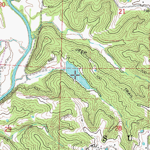 Topographic Map of Charlie Howard Lake, MO