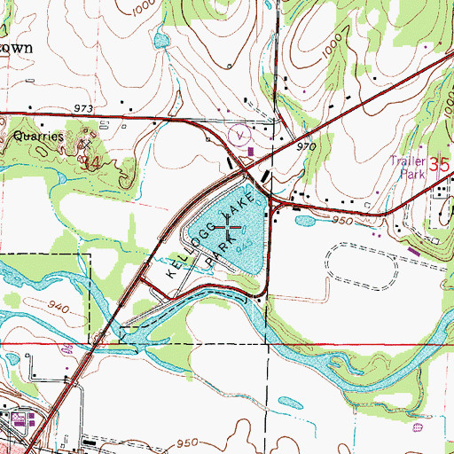 Topographic Map of Kellogg Lake, MO