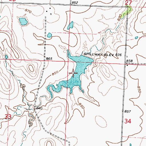 Topographic Map of Finis Moss Lake, MO