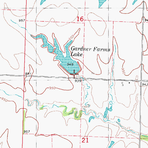 Topographic Map of Gardner Farms Lake Dam, MO