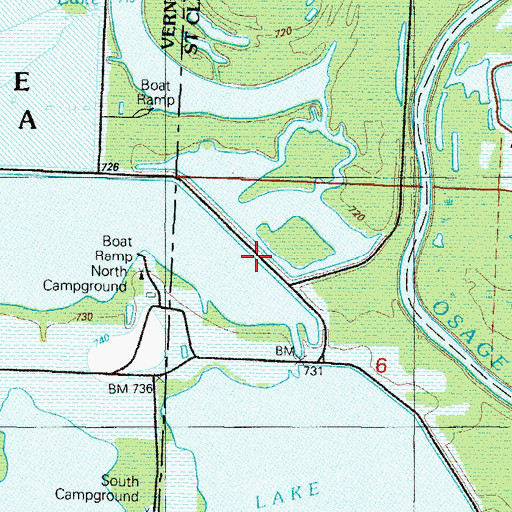 Topographic Map of Levee Number Three Dam, MO