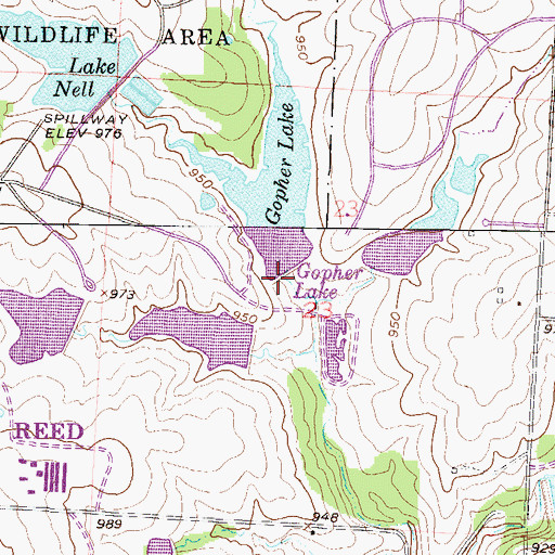 Topographic Map of Gopher Lake Dam, MO