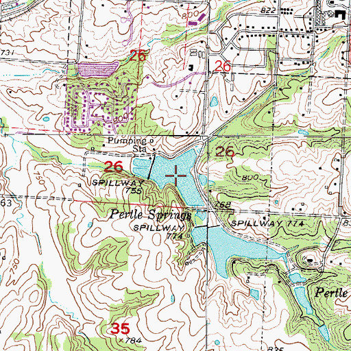 Topographic Map of Lions Lake, MO