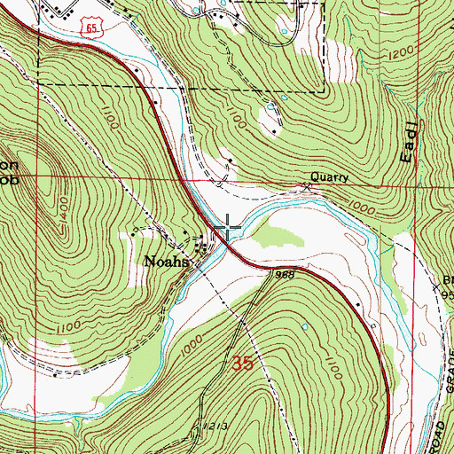 Topographic Map of Begley Creek, AR