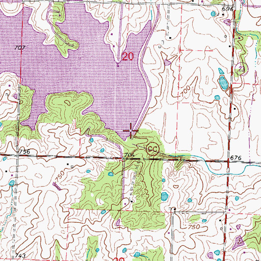 Topographic Map of Edwin A Pape Lake Dam, MO