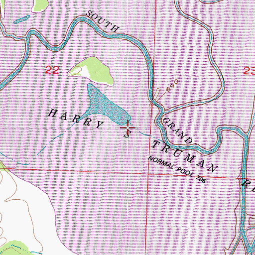 Topographic Map of Goose Lake Dam, MO