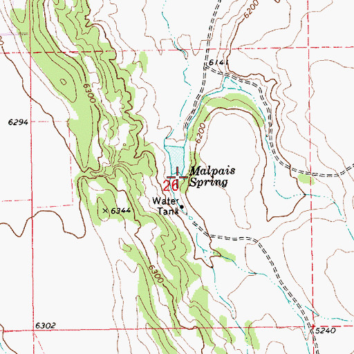 Topographic Map of Malpais Spring, AZ