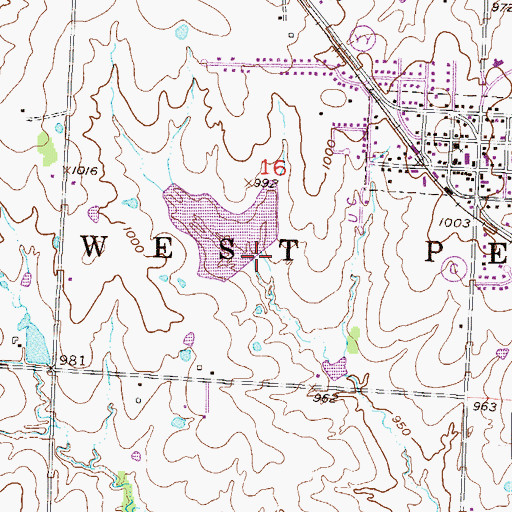 Topographic Map of Harper Lake Dam, MO