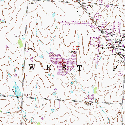 Topographic Map of Harper Lake, MO