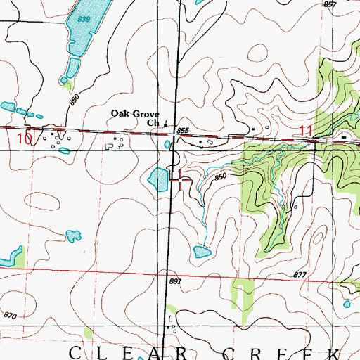 Topographic Map of Floyd Hines Dam, MO
