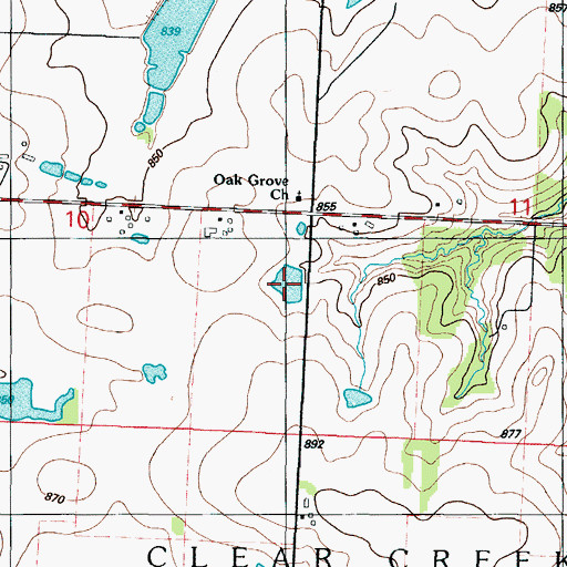 Topographic Map of Floyd Hines Lake, MO