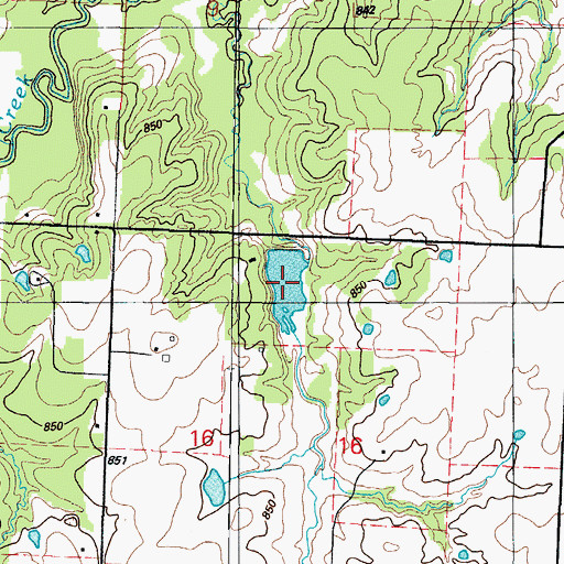 Topographic Map of C H Jones Lake, MO