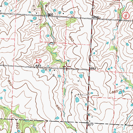 Topographic Map of Newland Lake, MO