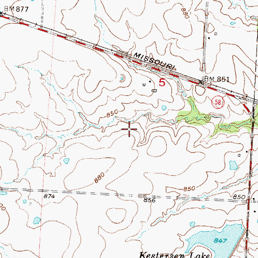 Topographic Map of Johnson E-24 Lake, MO