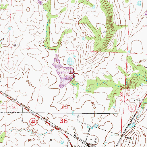 Topographic Map of Johnson County A-26 Dam, MO