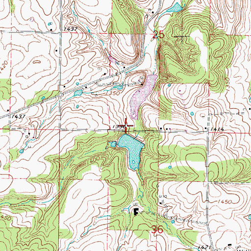 Topographic Map of Salisbury Lake Dam, MO